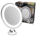 Adler AD 2168 Lusterko LED łazienkowe powiększające do makijażu 24 LED obrotowe 360 przyssawka