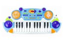 Organy Keyboard Krzesełko Mikrofon Niebieski