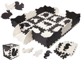 Puzzle piankowe mata kojec dla dzieci 25 elementów czarno-białe