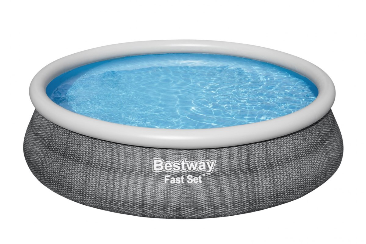 Bestway 57372 Basen rozporowy Fast Set z pompą filtracyjną Szary 4.57m x 1.07m