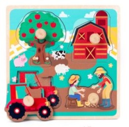 Puzzle drewniane układanka gospodarstwo rolne