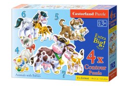 CASTORLAND Puzzle 4w1 Animals with Babies - Zwierzęta z dziećmi