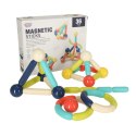 Klocki magnetyczne magnetic sticks dla małych dzieci duże patyczki 36 elementów w pudełku