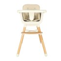 Krzesełko do karmienia z podnóżkiem drewniane nogi kolor beżowy