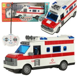 Ambulans karetka pogotowia dla dzieci zdalnie sterowana na pilota światła dźwięk 1:30