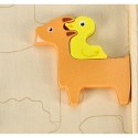 Puzzle układanka edukacyjna drewniana sorter dopasuj kształty zwierzęta