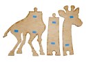 Miarka wzrostu żyrafa drewniana 125 cm naturalne drewno + tablica kredowa 32 x 44 cm