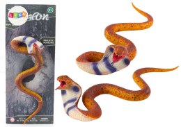 Figurka Wąż Cobra Realistyczny Guma Termoplastyczna Brązowy