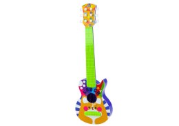 Gitara Zabawkowa Dla Dzieci Rockowa Regulacja Strun Piesek Kolorowa