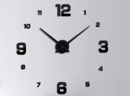 Zegar Ścienny naklejany czarny 4 duże cyfry